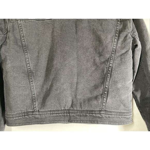 Hollister Black Denim Fleece Lined Cropped Jacket Women’s Medium 38” Chest NEW - Picture 8 of 9